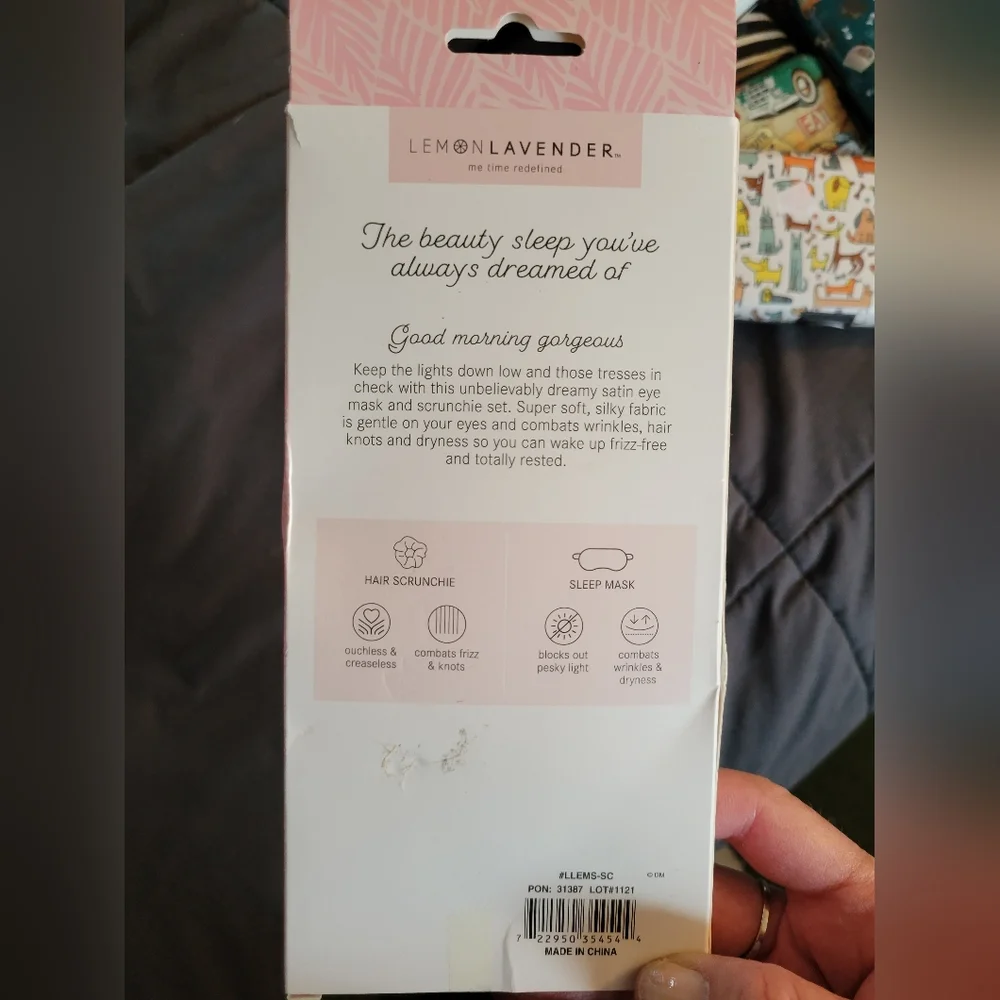 Lemon lavender five more minutes face mask and scrunchie set